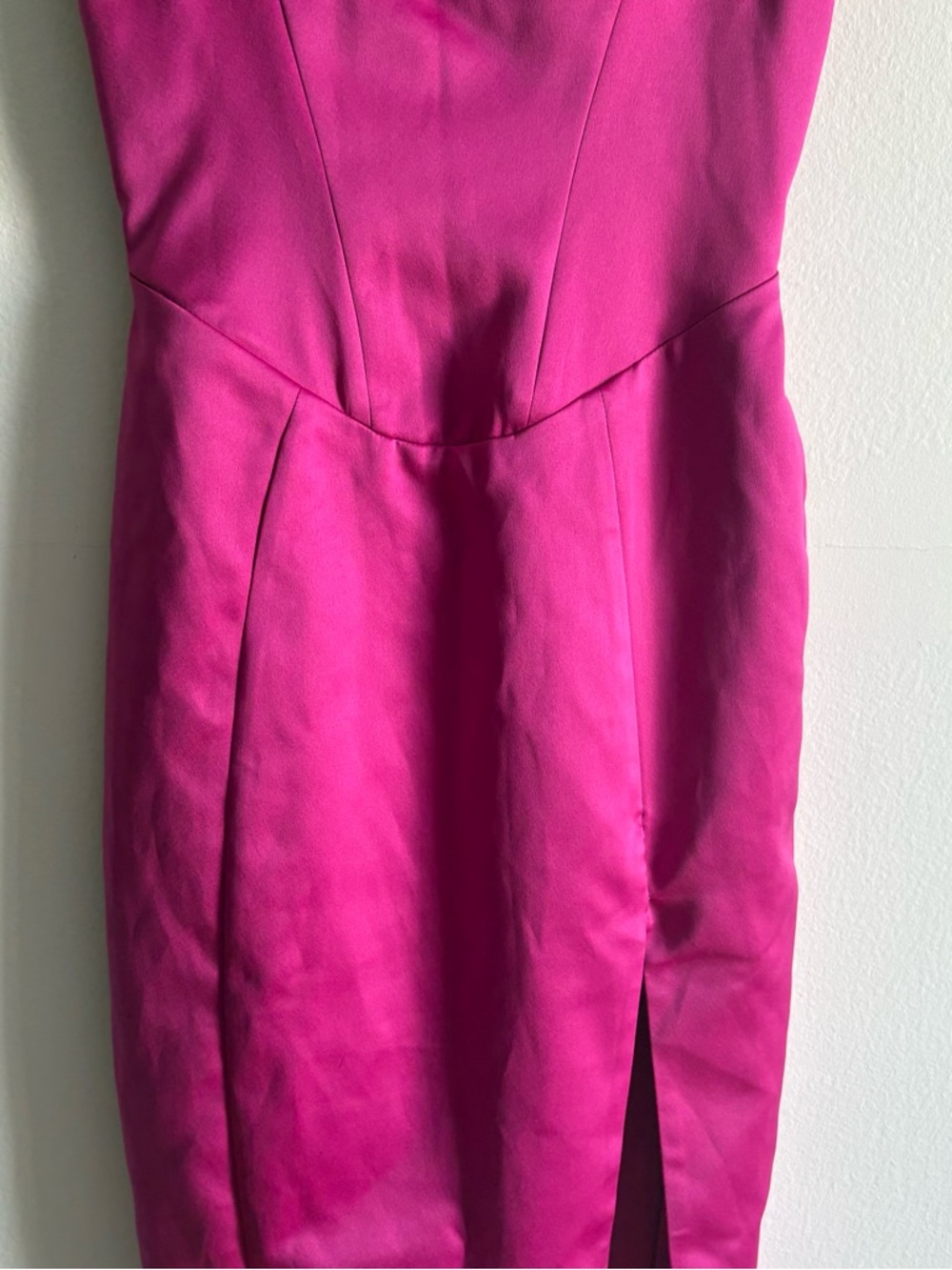 House Of CB Sz XS Casimira Corset Hot Pink Satin Midi Dress - Picture 7 of 15